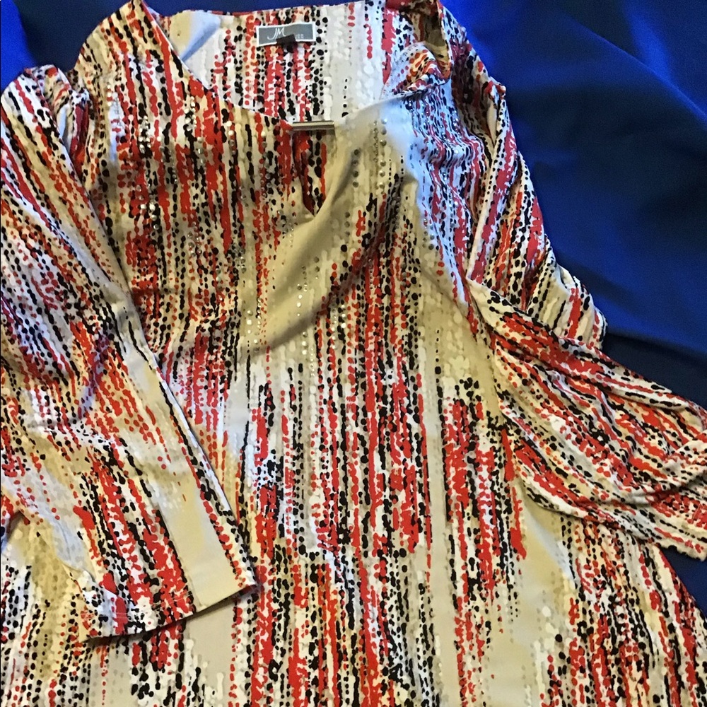 Multi colored tunic top